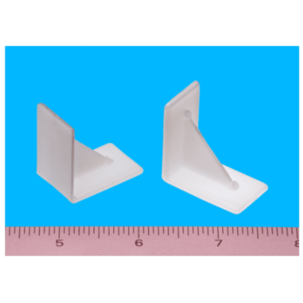 1-1/4" x 1-1/4" x 3/4" Profile Corner Brace, White, Box of 1000