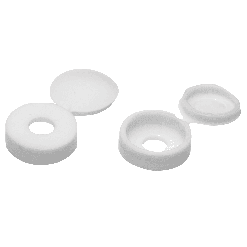 Screw Cover Cap, White, Plastic