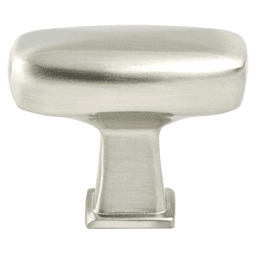 1-9/16" Subtle Surge Rectangle Knob, Brushed Nickel