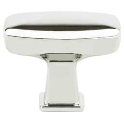 1-9/16" Subtle Surge Rectangle Knob, Polished Nickel