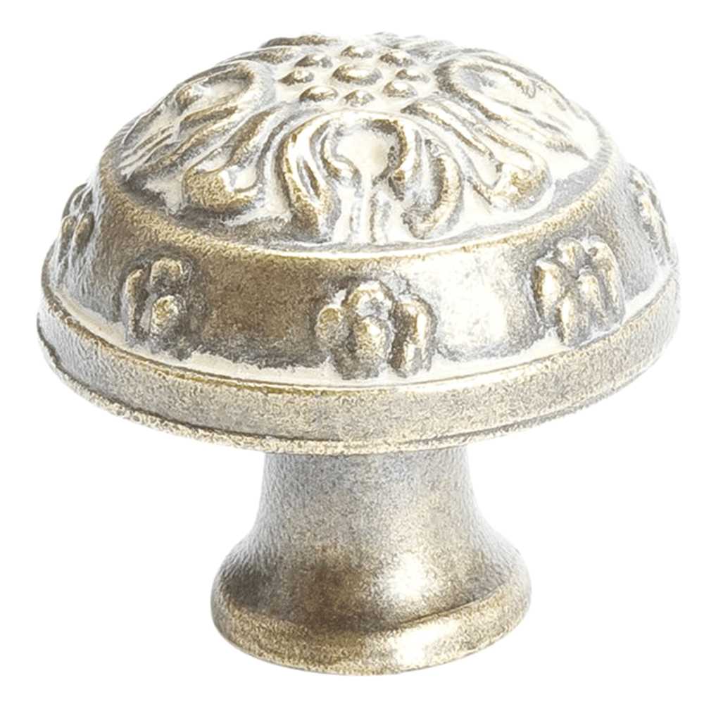 1-1/4" Baroque Leaf Knob, Antique Latte Glaze