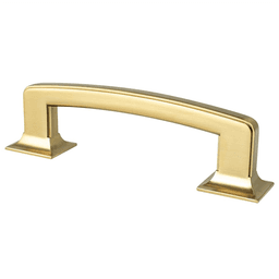 96mm Hearthstone Handle Pull, Modern Brushed Gold, 4-13/16" Length