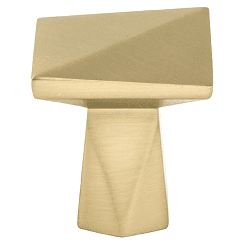 1-3/16" Swagger Square Knob, Modern Brushed Gold, 1-3/16" Length