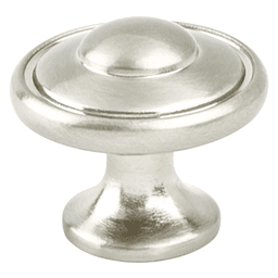 1-3/16" Euro Traditions Round Knob, Brushed Nickel