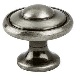 1-3/16" Euro Traditions Round Knob, Brushed Black Nickel