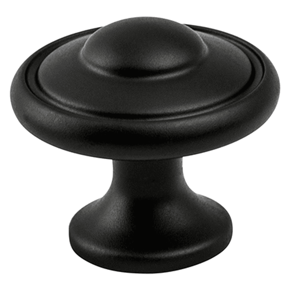 1-3/16" Euro Traditions Round Knob, Matte Black