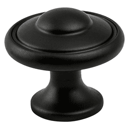 1-3/16" Euro Traditions Round Knob, Matte Black