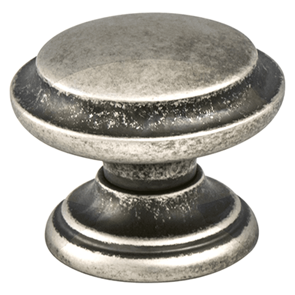 35mm Euro Rustica Ringed Knob, Rustic Nickel