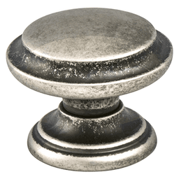 35mm Euro Rustica Ringed Knob, Rustic Nickel