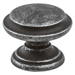 35mm Euro Rustica Ringed Knob, Rustic Iron