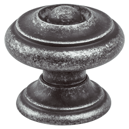 30mm Euro Rustica Mushroom Knob, Rustic Iron