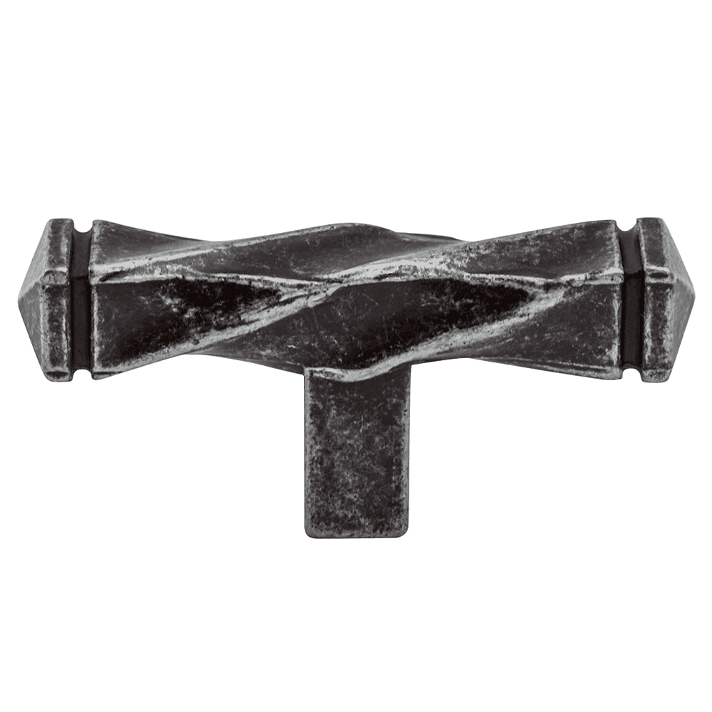 2-1/2" Rhapsody T-Twisted Knob, Weathered Iron