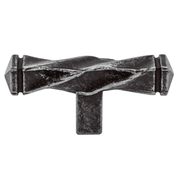 2-1/2" Rhapsody T-Twisted Knob, Weathered Iron