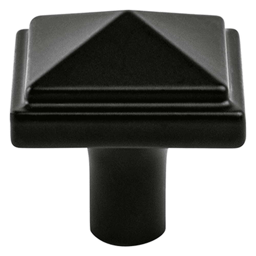 1-3/16" Rhapsody Square Knob, Satin Black