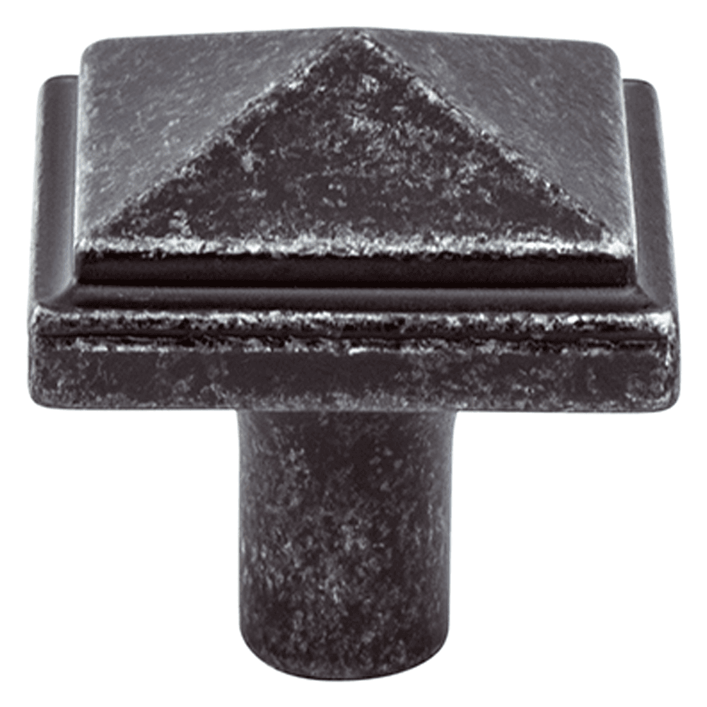 1-3/16" Rhapsody Square Knob, Weathered Iron