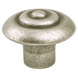 1-1/4" Rhapsody Detail Round Knob, Weathered Nickel