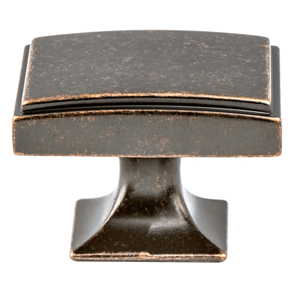 1-9/16" Hearthstone Rectangle Knob, Weathered Verona Bronze