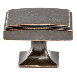 1-9/16" Hearthstone Rectangle Knob, Weathered Verona Bronze