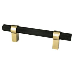 3-25/32" Radial Reign Bar Pull, Matte Black/Modern Brushed Gold