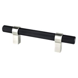 3-25/32" Radial Reign Bar Pull, Matte Black/Brushed Nickel