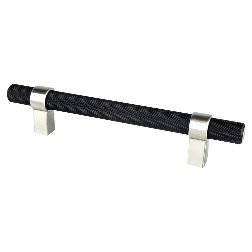 5-1/16" Radial Reign Bar Pull, Matte Black/Brushed Nickel