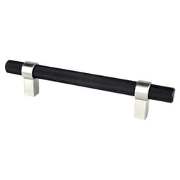 5-1/16" Radial Reign Bar Pull, Matte Black/Brushed Nickel