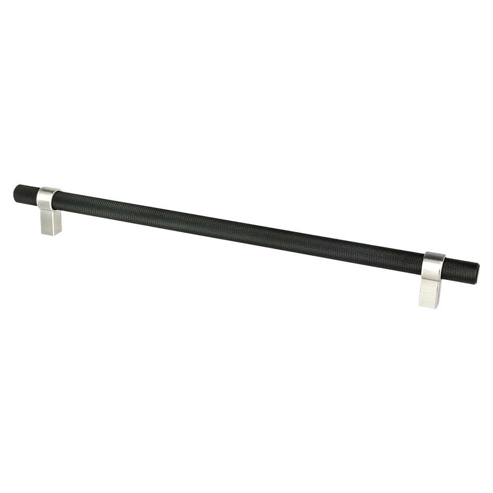 12" Radial Reign Appliance Pull, Matte Black/Brushed Nickel
