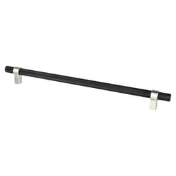 12" Radial Reign Appliance Pull, Matte Black/Brushed Nickel