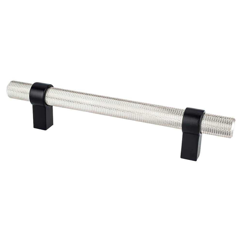 5-1/16" Radial Reign Bar Pull, Brushed Nickel/Matte Black