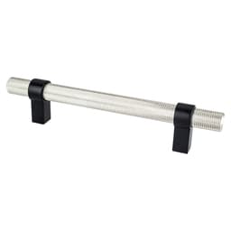 5-1/16" Radial Reign Bar Pull, Brushed Nickel/Matte Black