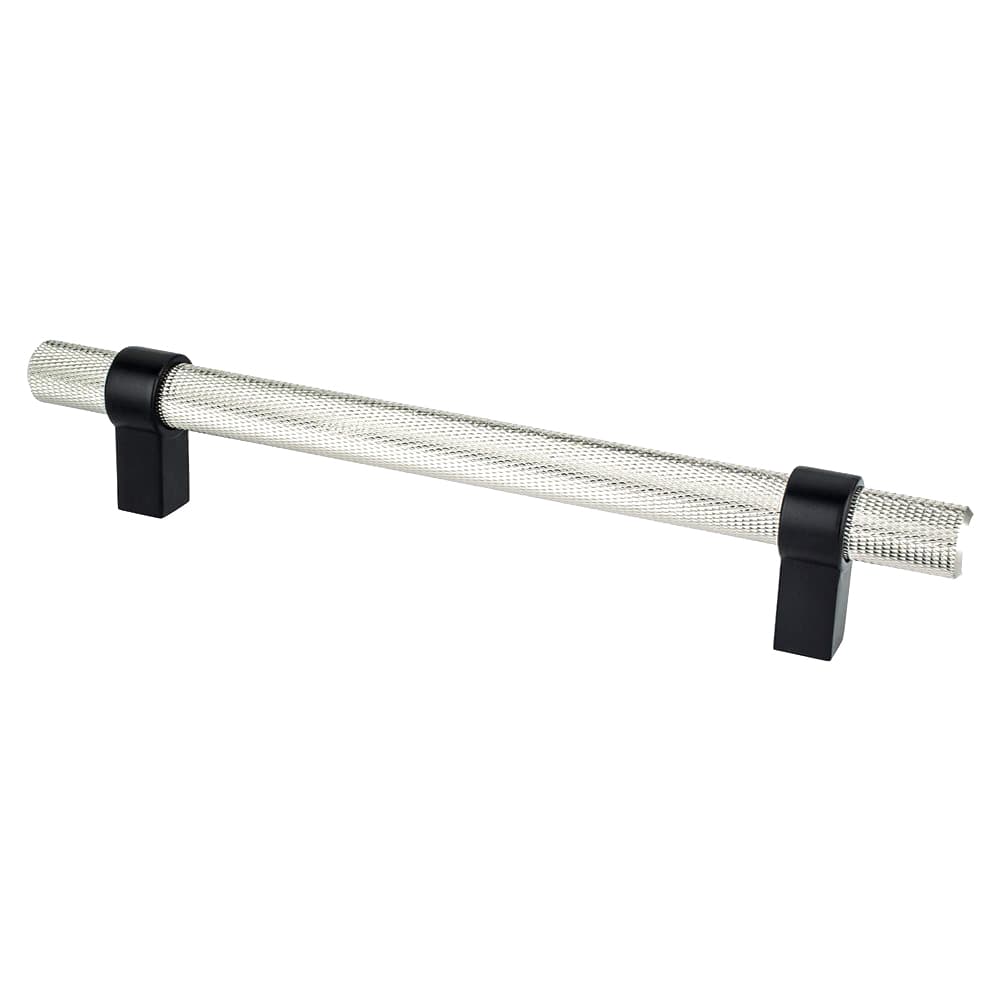 6-5/16" Radial Reign Bar Pull, Brushed Nickel/Matte Black