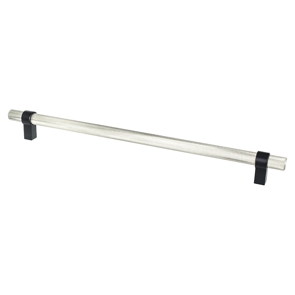 12" Radial Reign Appliance Pull, Brushed Nickel/Matte Black