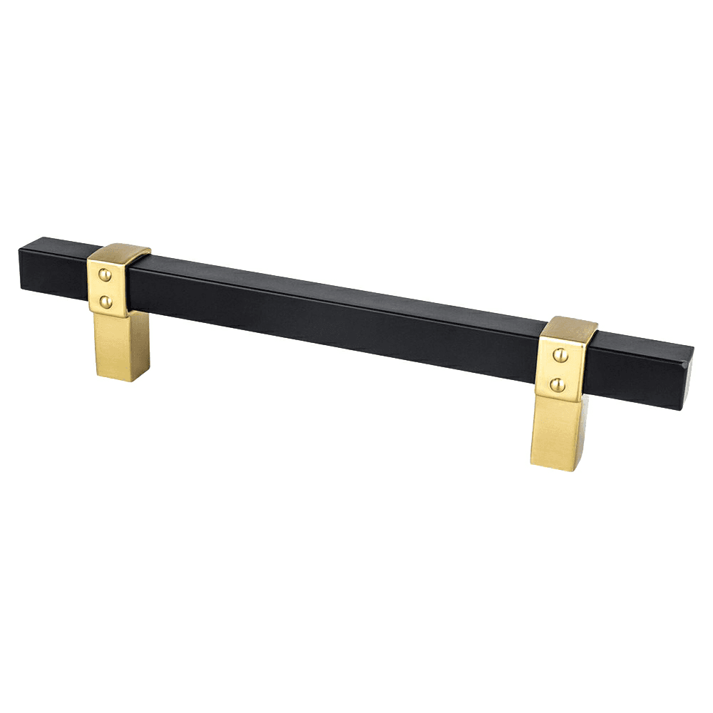 5-1/16" Rivet Rebel Handle Pull, Matte Black/Modern Brushed Gold