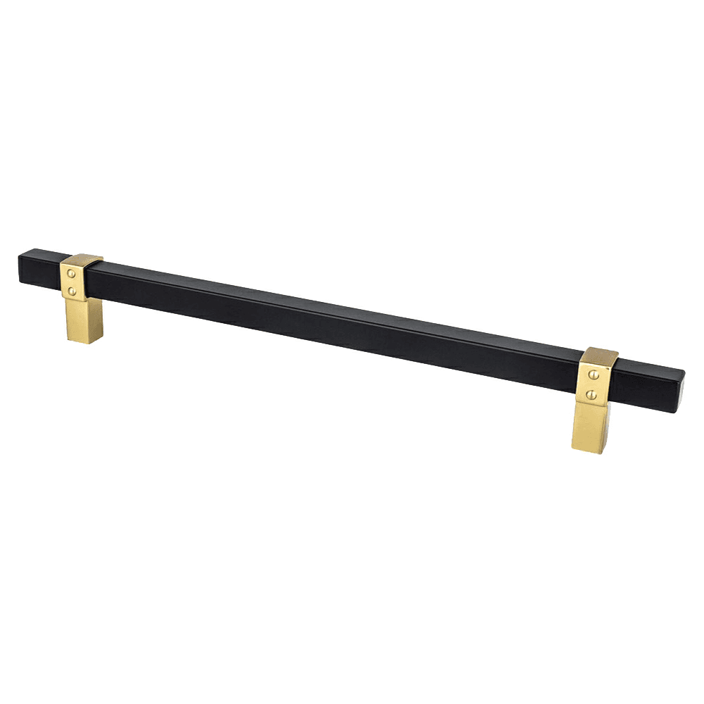 8-13/16" Rivet Rebel Handle Pull, Matte Black/Modern Brushed Gold