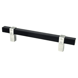 5-1/16" Rivet Rebel Handle Pull, Matte Black/Brushed Nickel