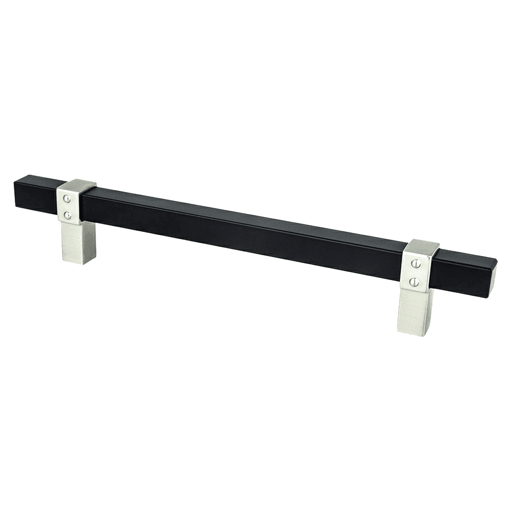 6-5/16" Rivet Rebel Handle Pull, Matte Black/Brushed Nickel