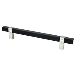 6-5/16" Rivet Rebel Handle Pull, Matte Black/Brushed Nickel