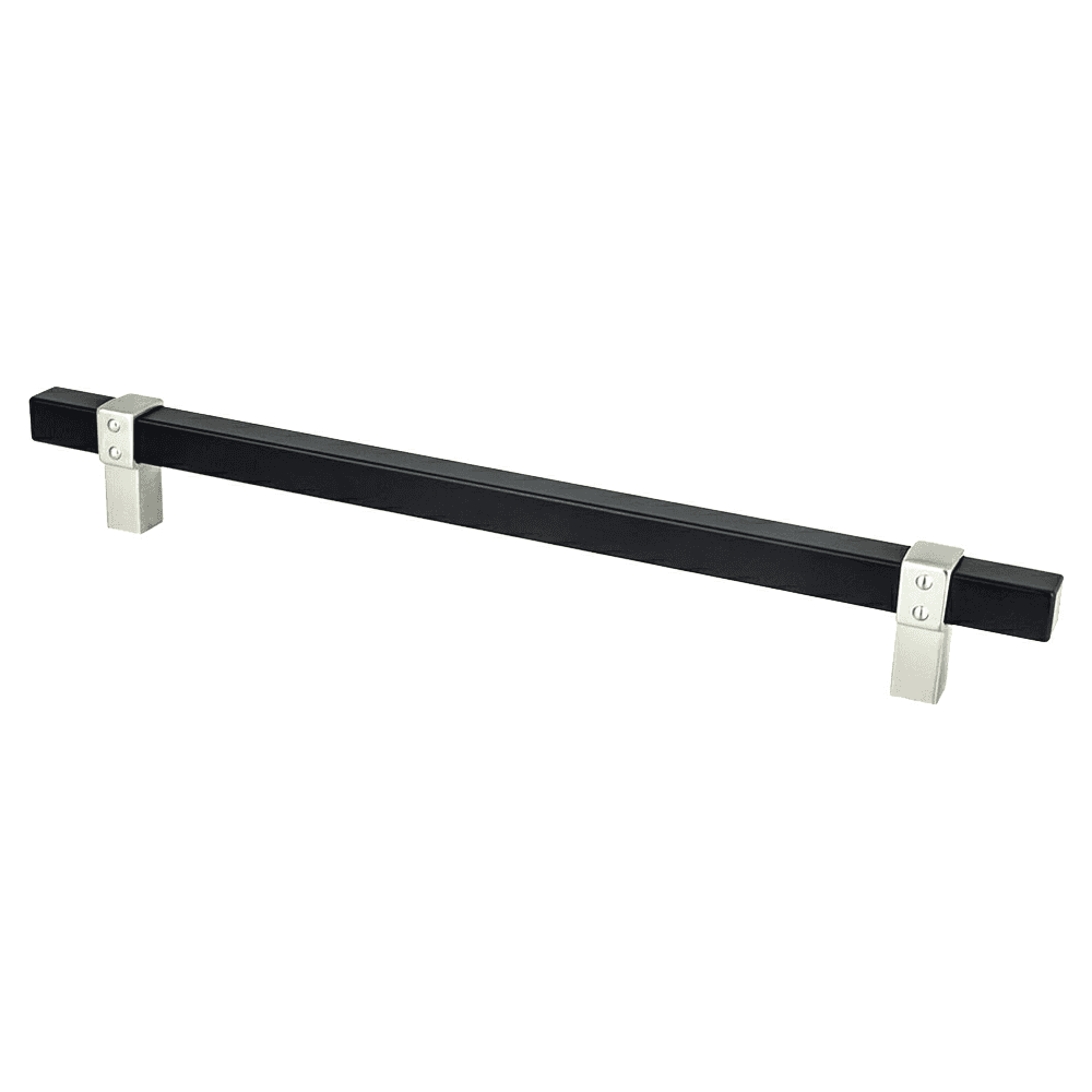8-13/16" Rivet Rebel Handle Pull, Matte Black/Brushed Nickel