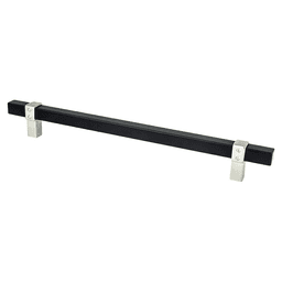 8-13/16" Rivet Rebel Handle Pull, Matte Black/Brushed Nickel