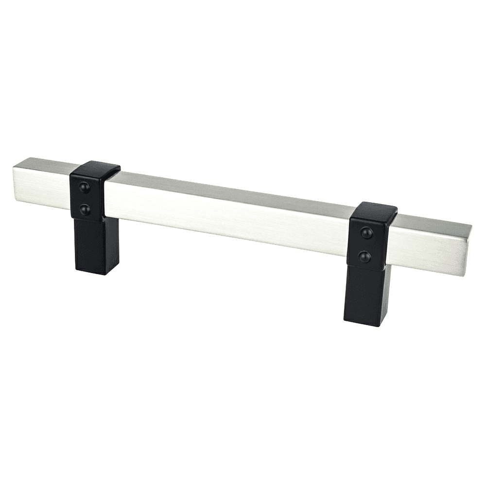 3-25/32" Rivet Rebel Handle Pull, Brushed Nickel/Matte Black