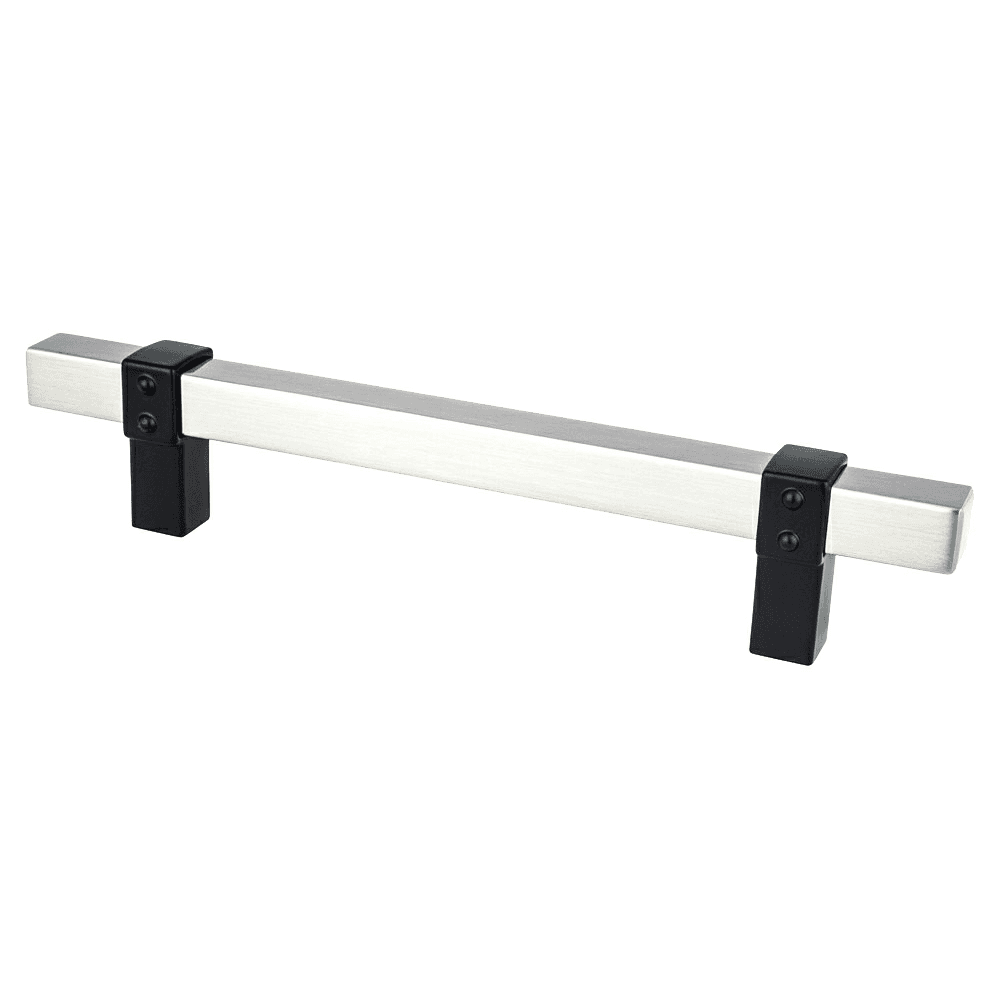 5-1/16" Rivet Rebel Handle Pull, Brushed Nickel/Matte Black