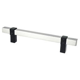 5-1/16" Rivet Rebel Handle Pull, Brushed Nickel/Matte Black