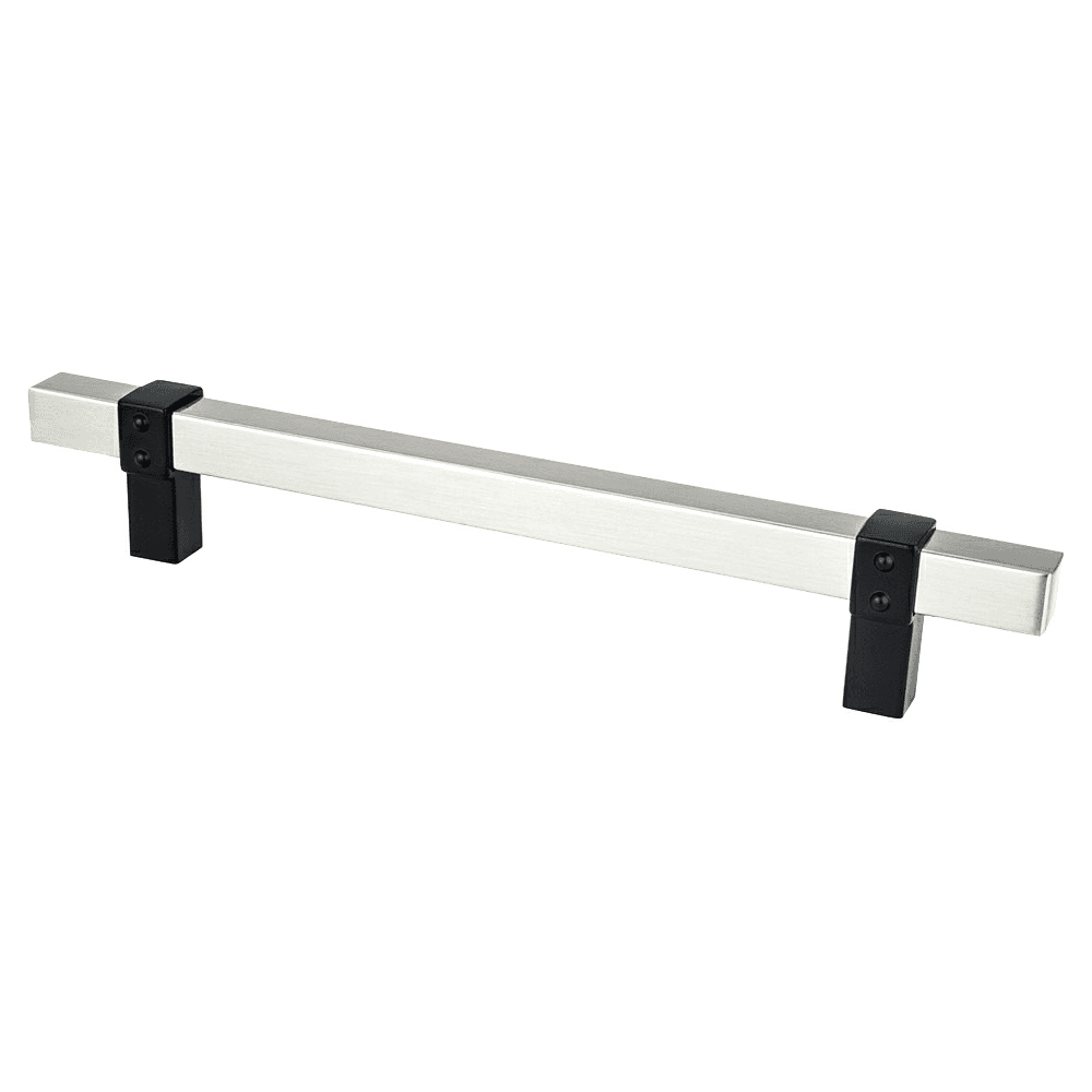 6-5/16" Rivet Rebel Handle Pull, Brushed Nickel/Matte Black