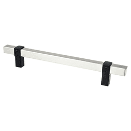 6-5/16" Rivet Rebel Handle Pull, Brushed Nickel/Matte Black