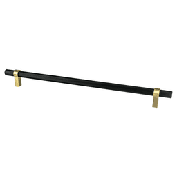18" Radial Reign Appliance Pull, Matte Black/Modern Brushed Gold