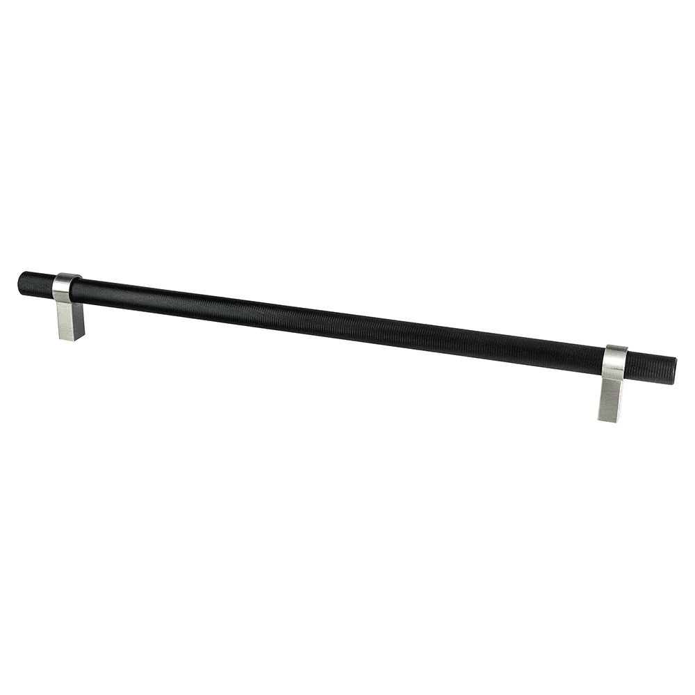 18" Radial Reign Appliance Pull, Matte Black/Brushed Nickel