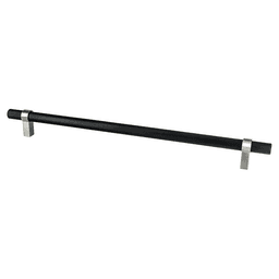 18" Radial Reign Appliance Pull, Matte Black/Brushed Nickel