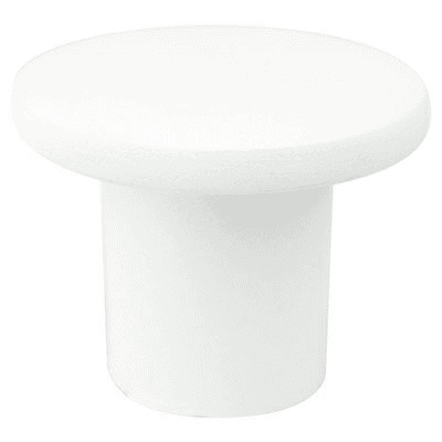 1-9/32" Disc Large Round Knob, White