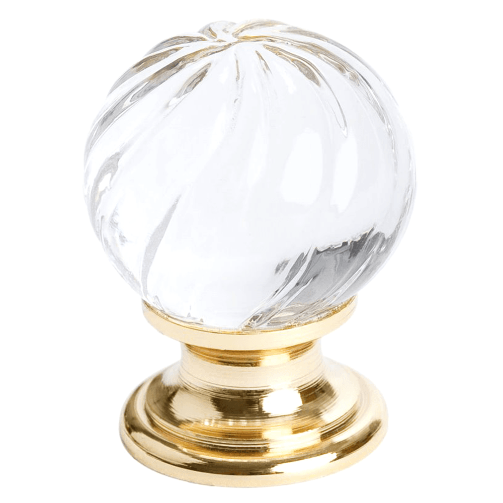 1-3/16" Europa Crystal Knob, Gold/Transparent