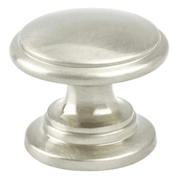 1-3/16" Andante Round Knob, Brushed Nickel